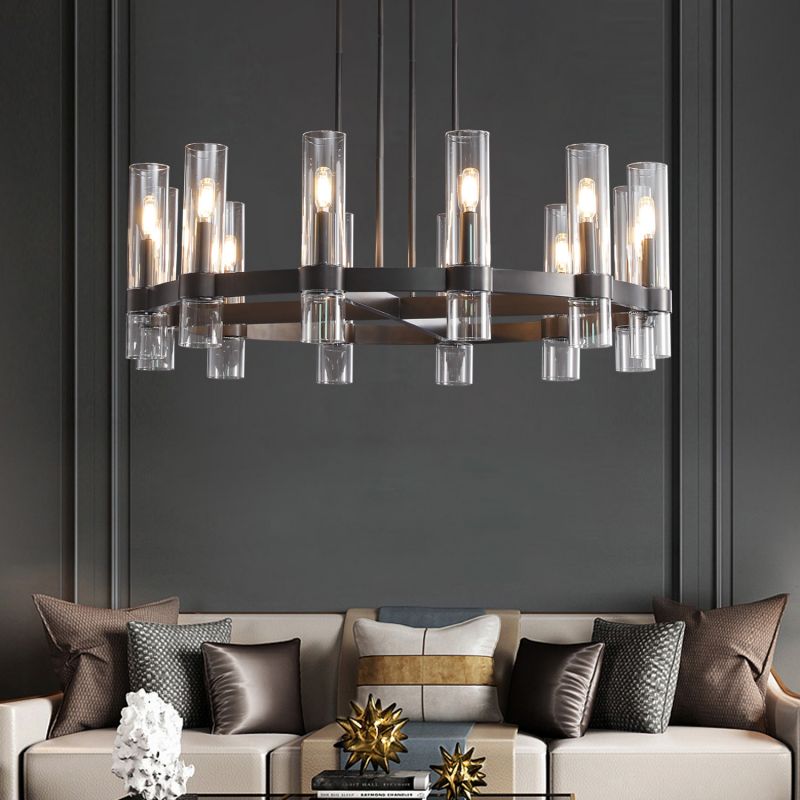 Ravelle Clear Glass Round Chandelier 60"
