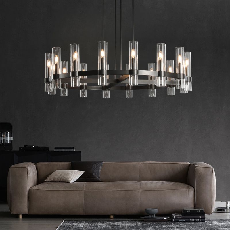 Ravelle Clear Glass Round Chandelier 60"