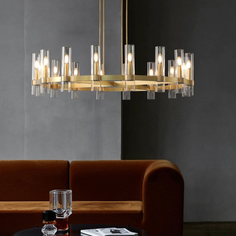 Ravelle Clear Glass Round Chandelier 60"