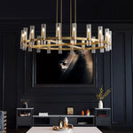 Ravelle Clear Glass Round Chandelier 60"
