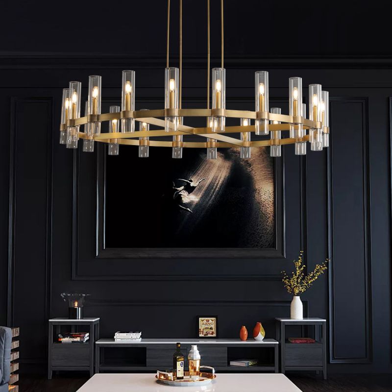 Ravelle Clear Glass Round Chandelier 48"