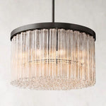 Cielo Ridged Glass Round Chandelier 36"