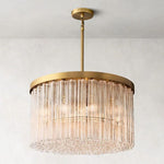 Cielo Ridged Glass Round Chandelier 36"