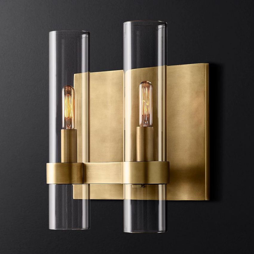 Ravelle Clear Glass Double Wall Sconce