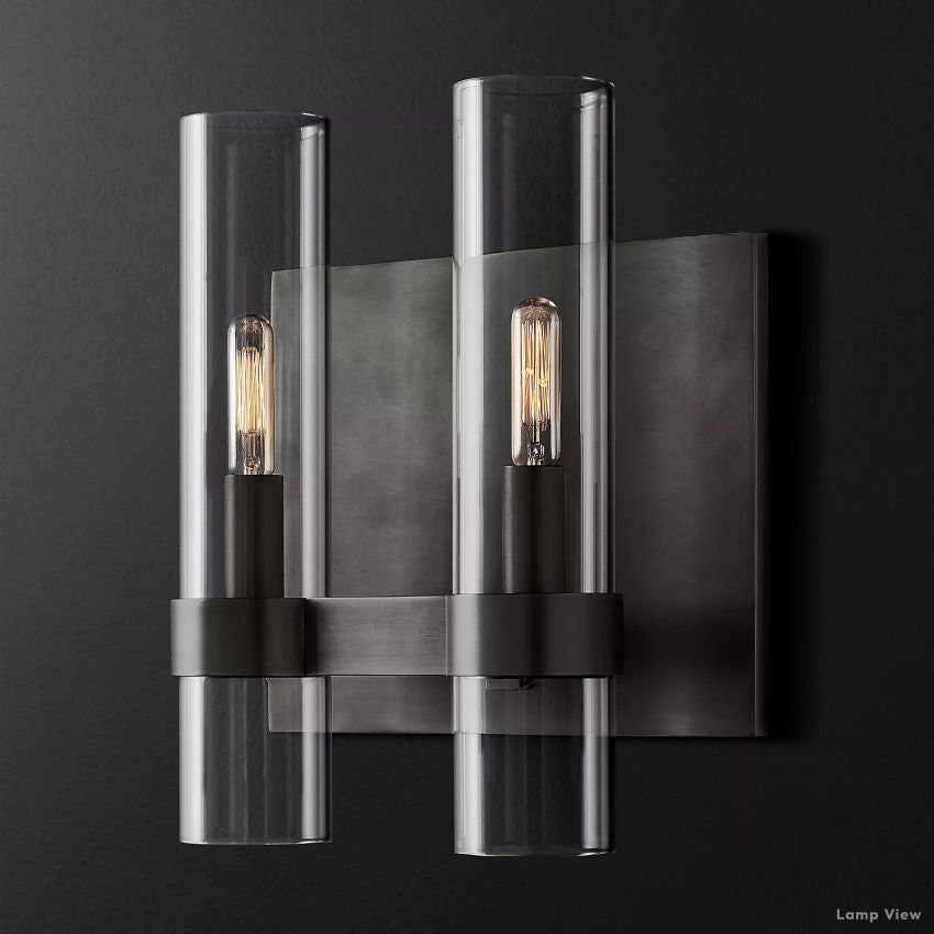 Ravelle Clear Glass Double Wall Sconce