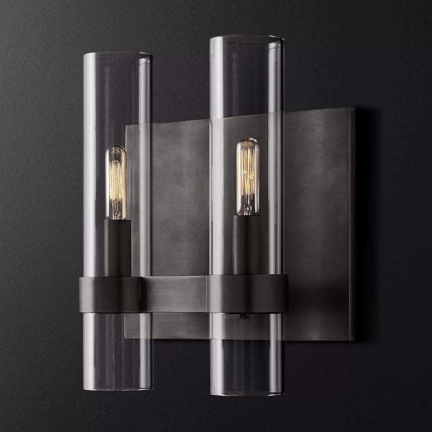 Ravelle Clear Glass Double Wall Sconce