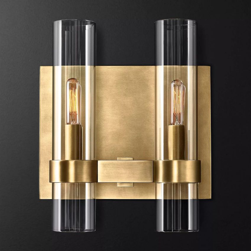 Ravelle Clear Glass Double Wall Sconce