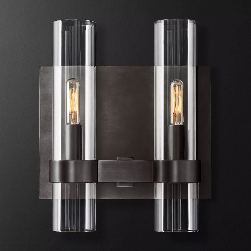Ravelle Clear Glass Double Wall Sconce