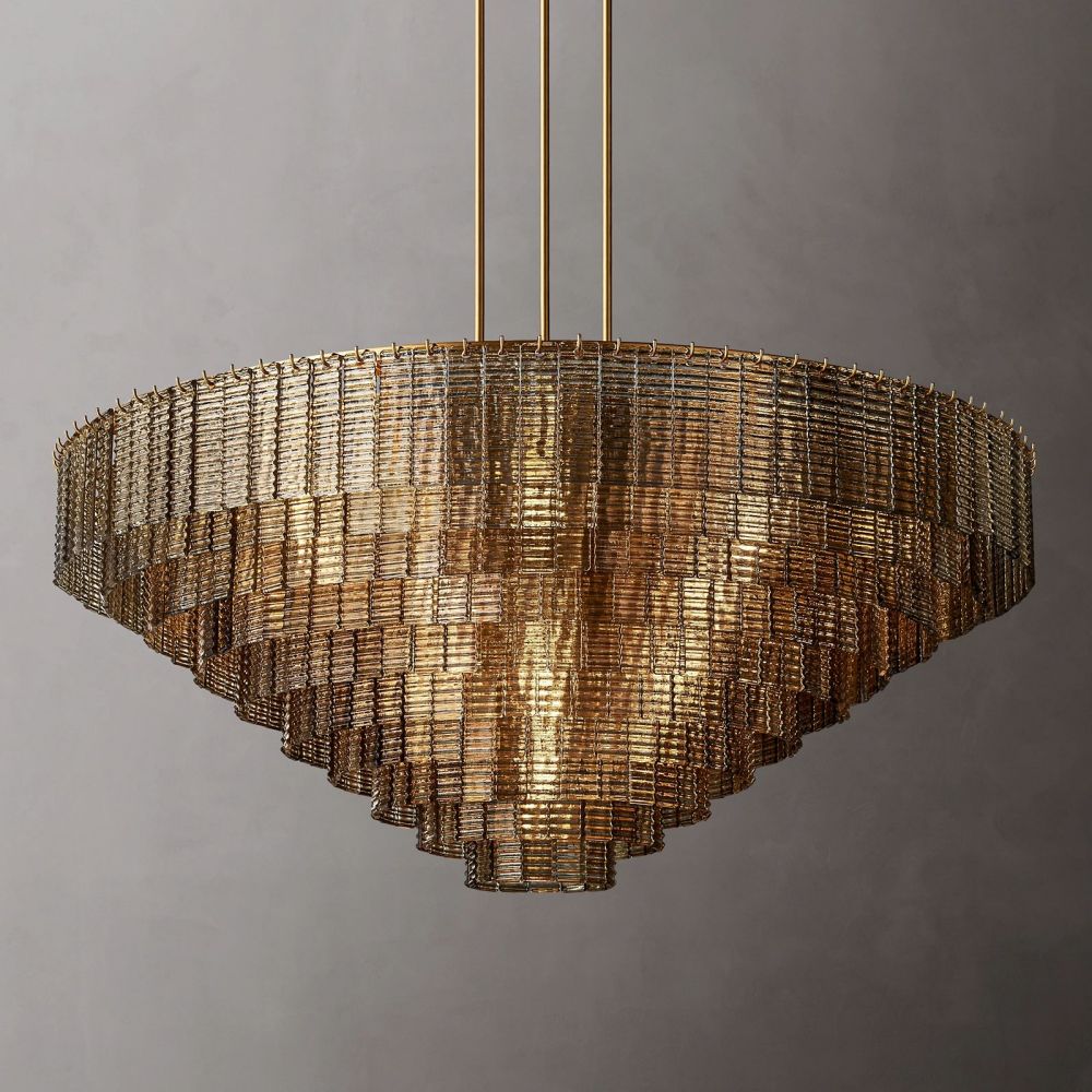 Sirene Molded Glass Round Chandelier 65"