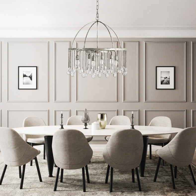 Aubrey Trailing Crystal Tiered Round Chandelier