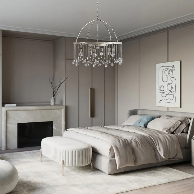 Aubrey Trailing Crystal Tiered Round Chandelier