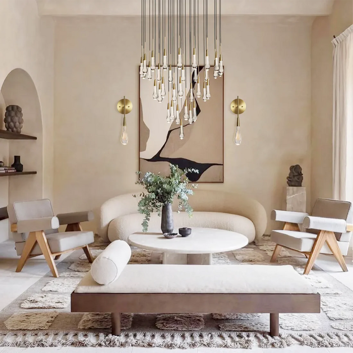 Soltaire Cascading Glass Round Chandelier