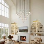 Soltaire Cascading Glass Round Chandelier