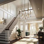 Soltaire Cascading Glass Round Chandelier