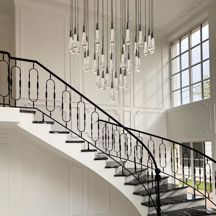 Soltaire Cascading Glass Round Chandelier