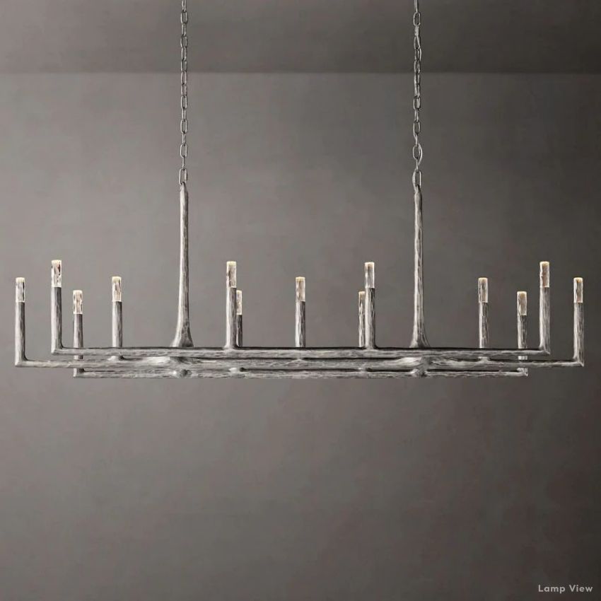 Thaddeus Forged Metal Linear Chandelier 72"