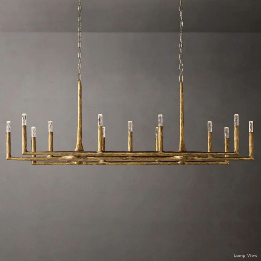 Thaddeus Forged Metal Linear Chandelier 72"