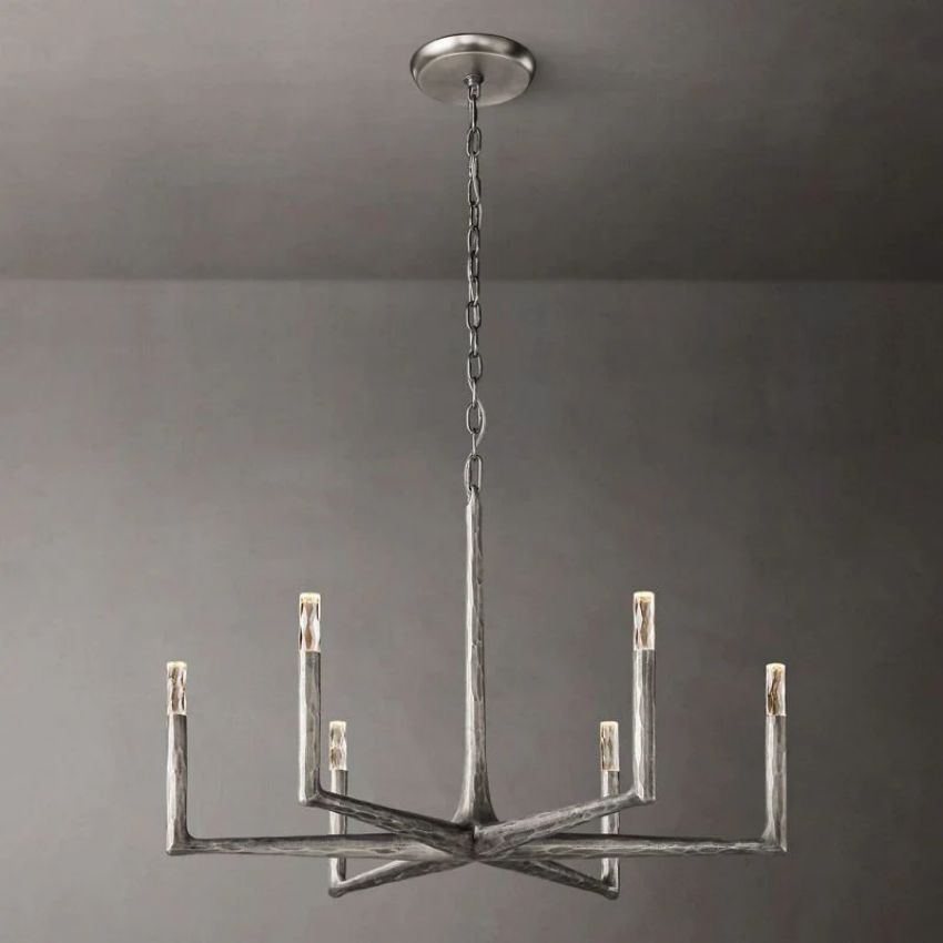 Thaddeus Forged Metal Round Chandelier 36"