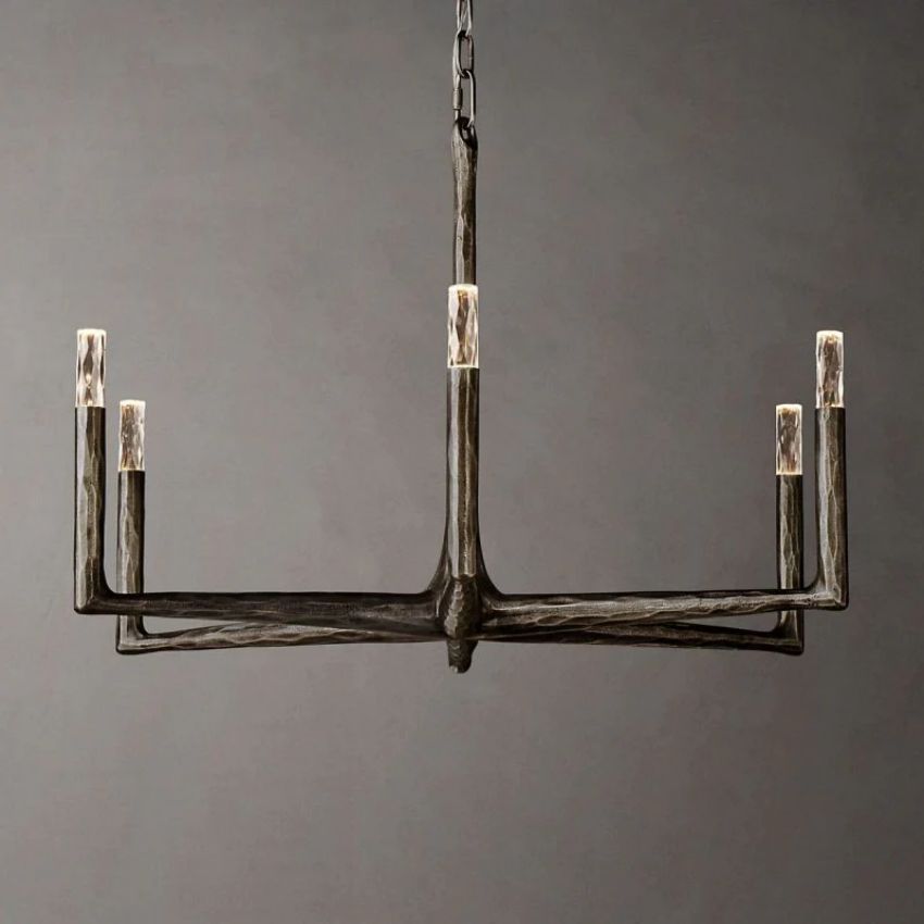 Thaddeus Forged Metal Round Chandelier 36"