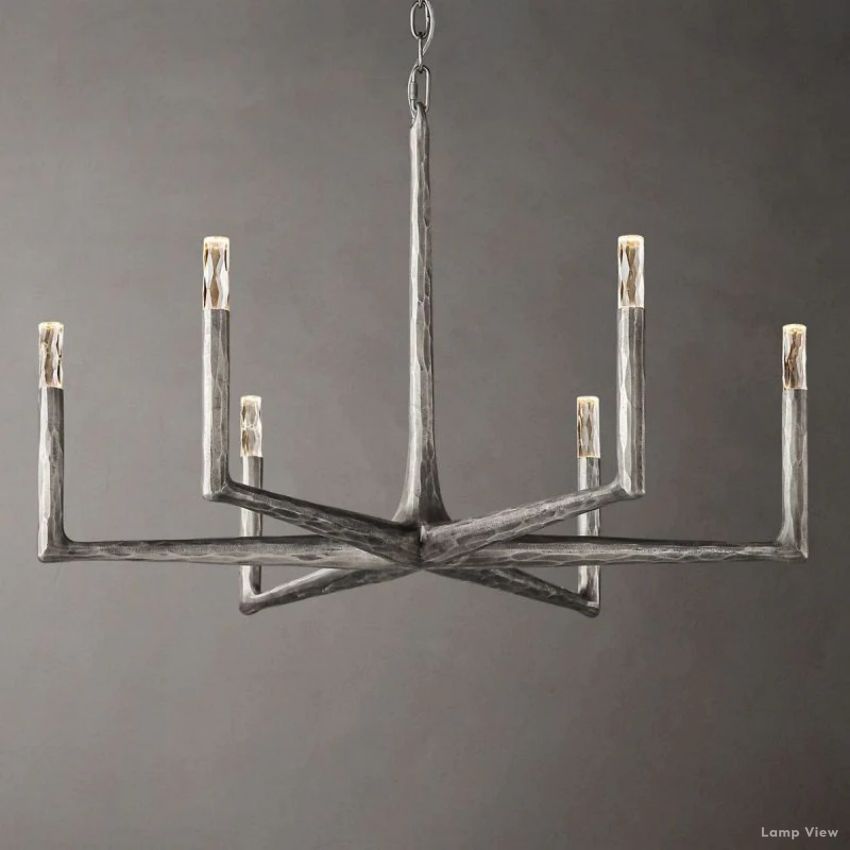 Thaddeus Forged Metal Round Chandelier 36"
