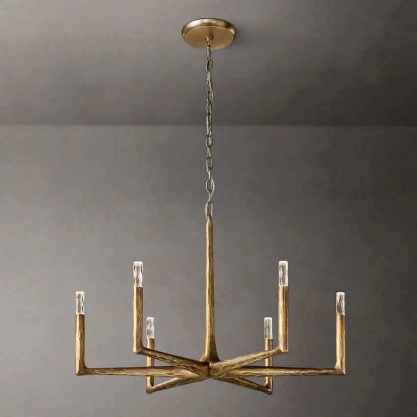 Thaddeus Forged Metal Round Chandelier 36"