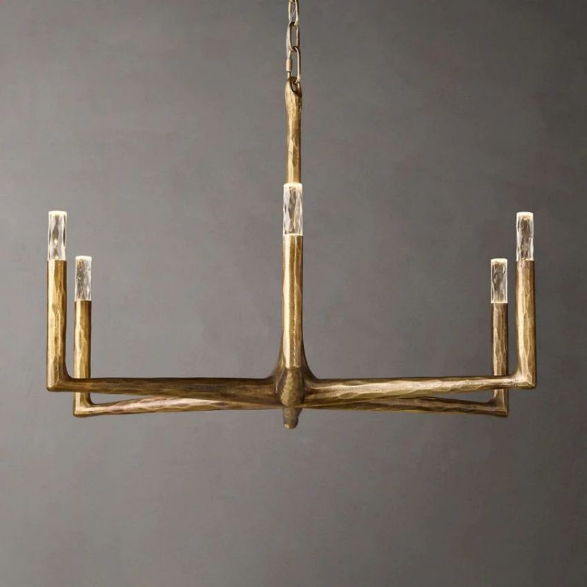 Thaddeus Forged Metal Round Chandelier 36"