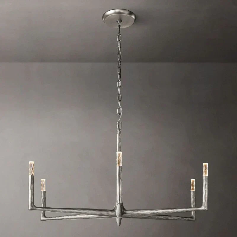 Thaddeus Forged Metal Round Chandelier 48"
