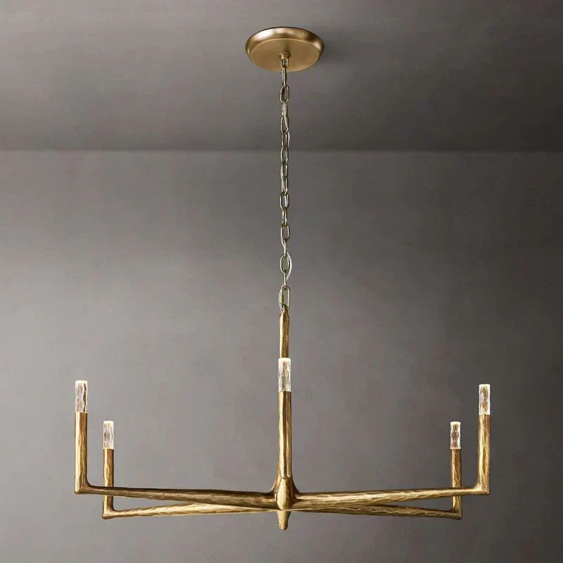 Thaddeus Forged Metal Round Chandelier 48"