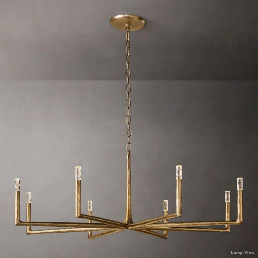 Thaddeus Forged Metal Round Chandelier 60"