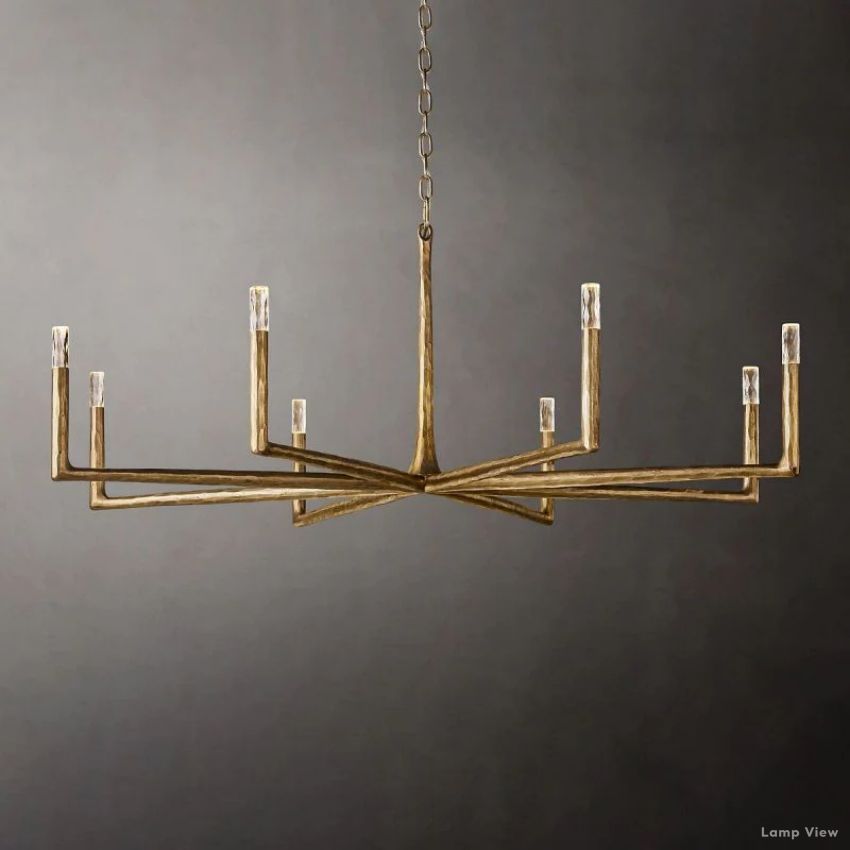 Thaddeus Forged Metal Round Chandelier 60"