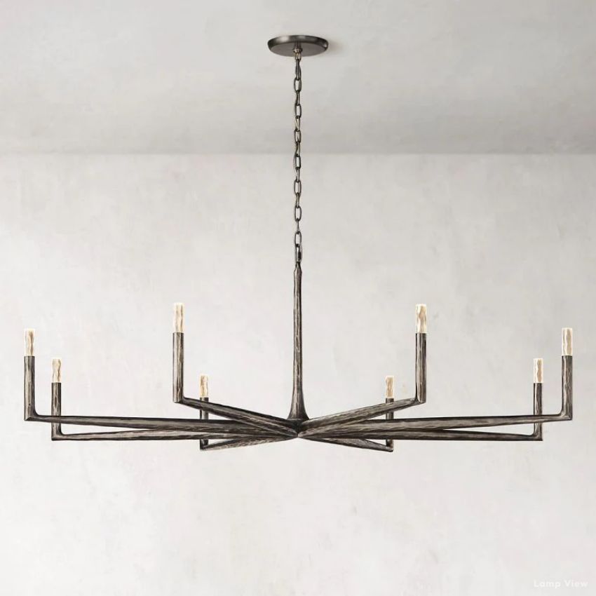Thaddeus Forged Metal Round Chandelier 72"