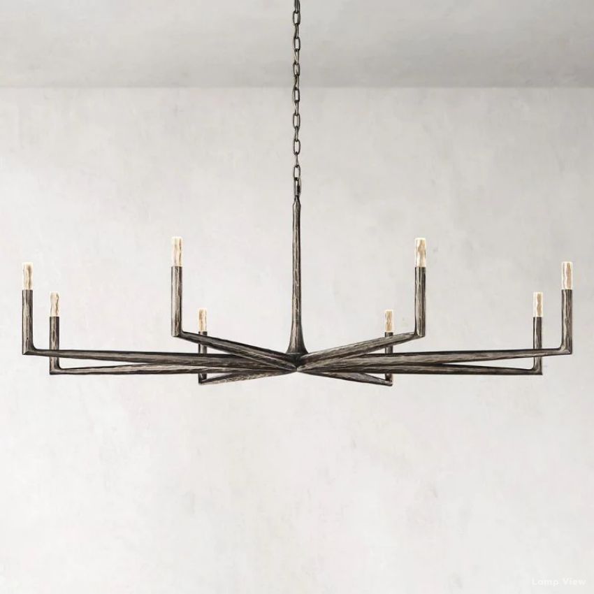 Thaddeus Forged Metal Round Chandelier 72"