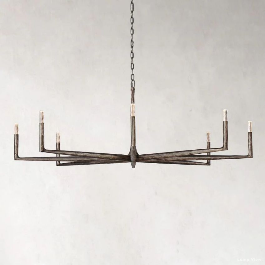 Thaddeus Forged Metal Round Chandelier 72"