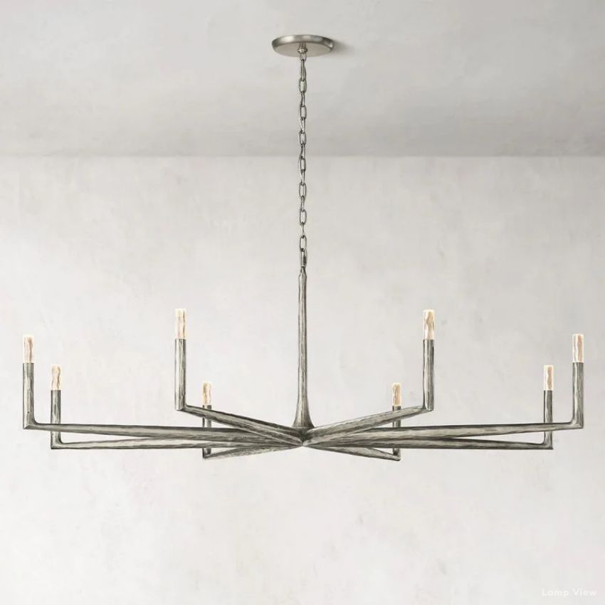 Thaddeus Forged Metal Round Chandelier 72"