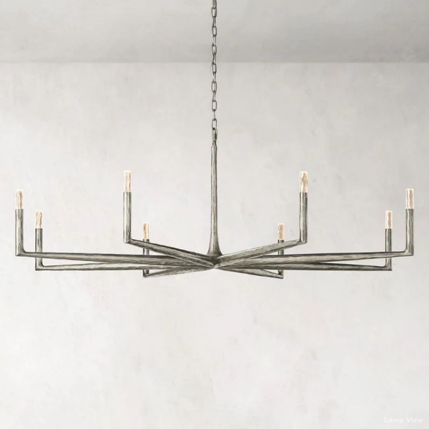 Thaddeus Forged Metal Round Chandelier 72"