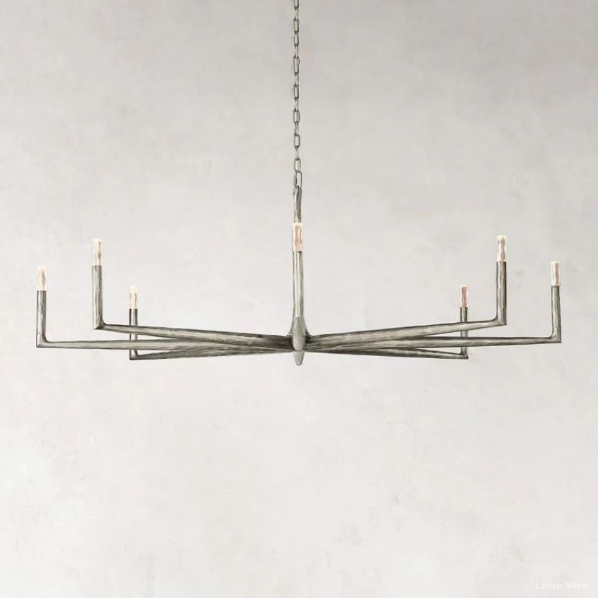 Thaddeus Forged Metal Round Chandelier 72"