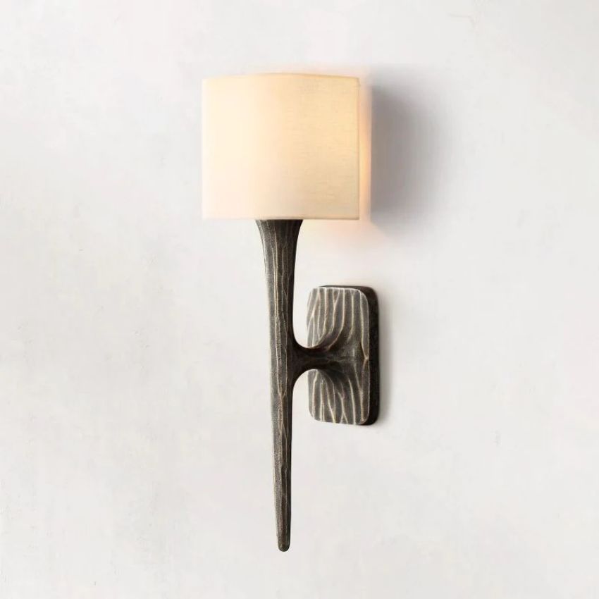 Thaddeus Forged Metal Shaded Wall Sconce