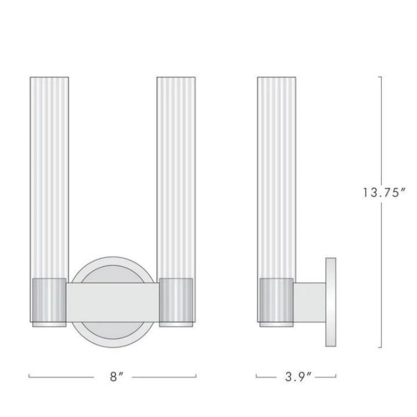 Vallon Glass Double Wall Sconce