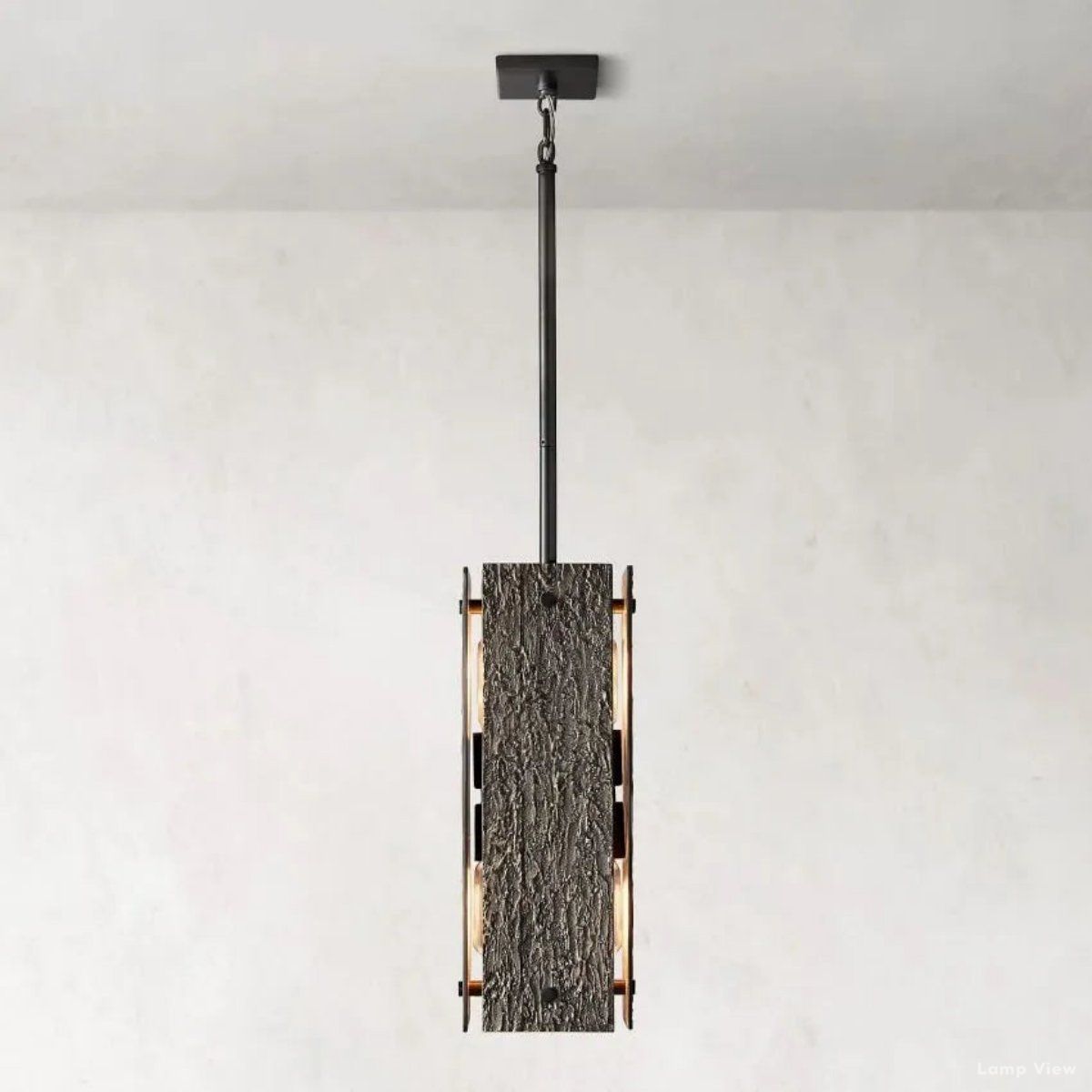 Vouvray Distressed Brass Square Pendant Light