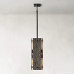 Vouvray Distressed Brass Square Pendant Light