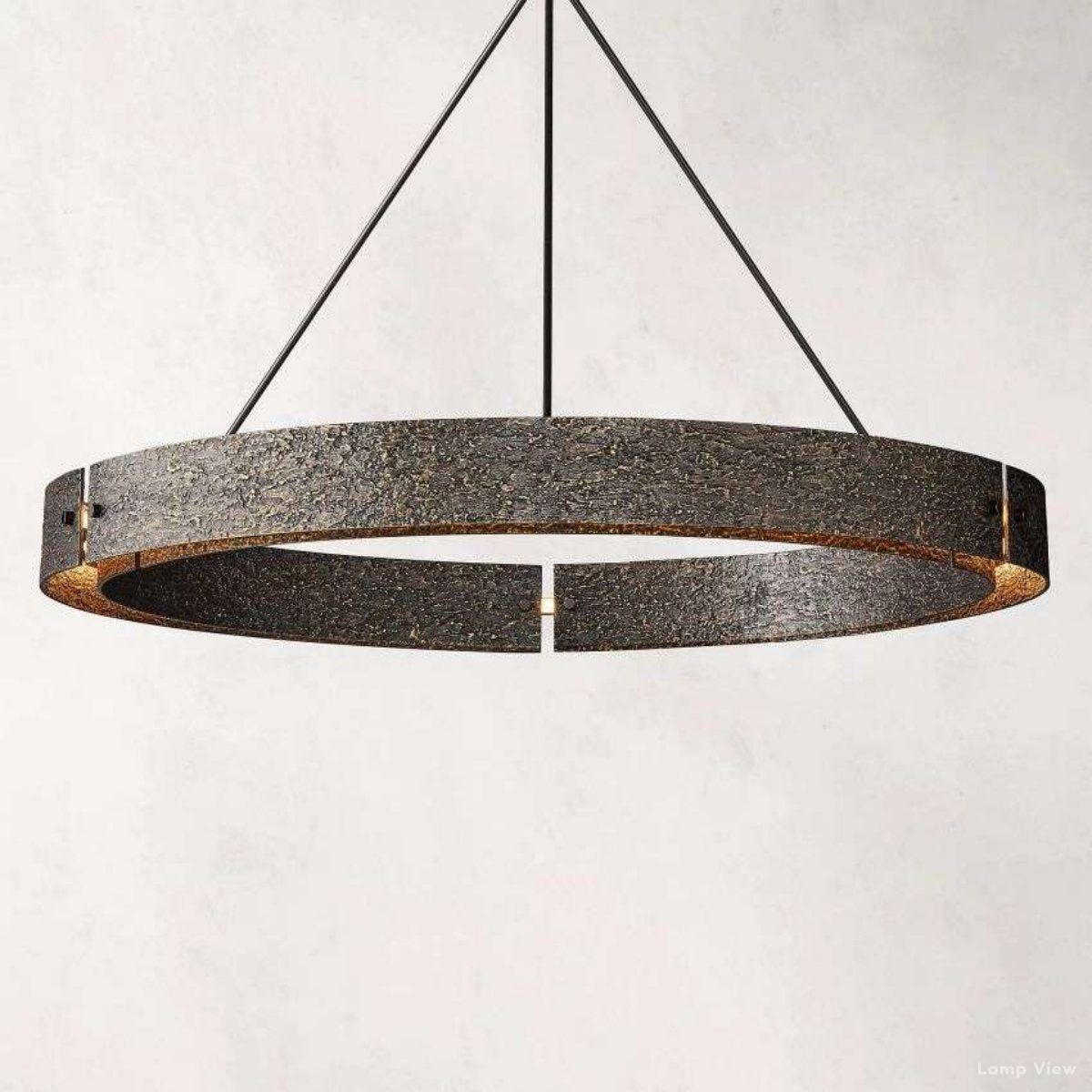Vouvray Distressed Brass Round Chandelier 60"