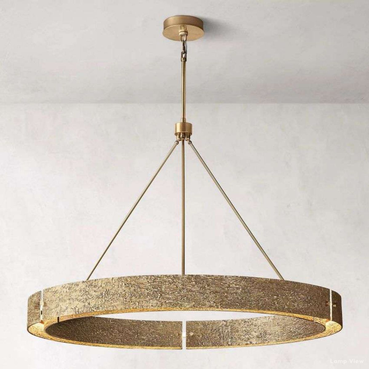 Vouvray Distressed Brass Round Chandelier 60"