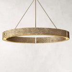 Vouvray Distressed Brass Round Chandelier 60"