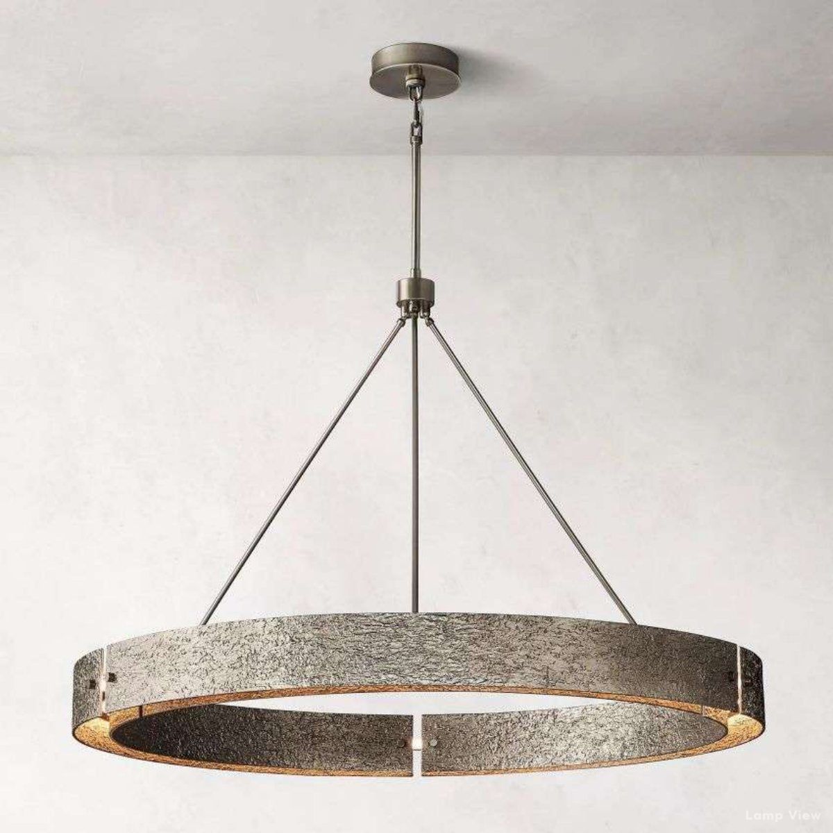Vouvray Distressed Brass Round Chandelier 60"