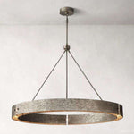 Vouvray Distressed Brass Round Chandelier 60"