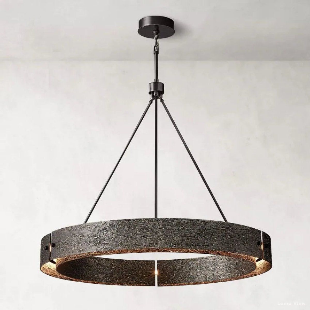 Vouvray Distressed Brass Round Chandelier 48"
