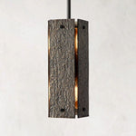 Vouvray Distressed Brass Square Pendant Light