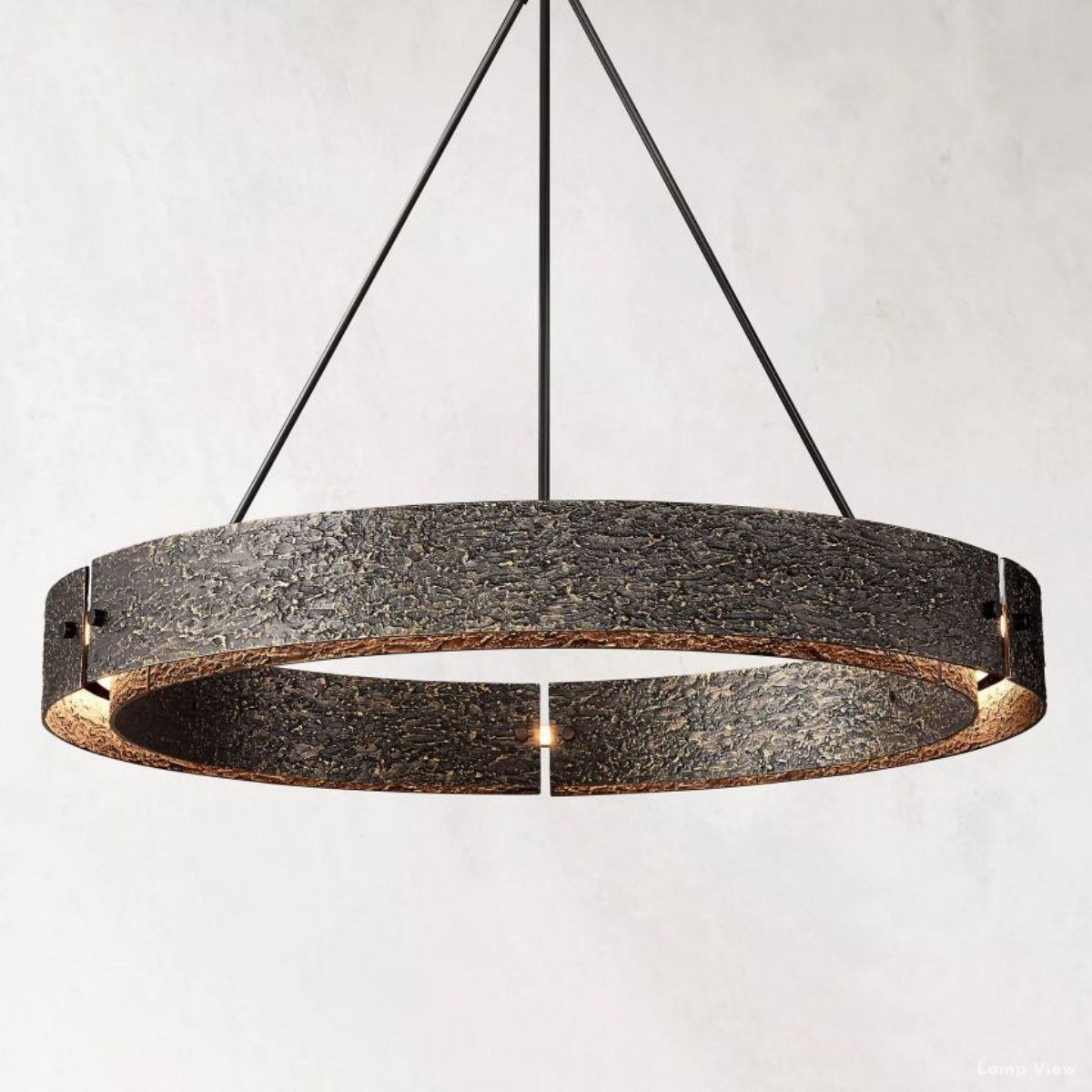 Vouvray Distressed Brass Round Chandelier 48"