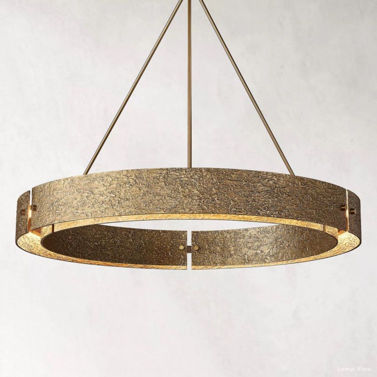 Vouvray Distressed Brass Round Chandelier 48"