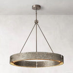 Vouvray Distressed Brass Round Chandelier 48"